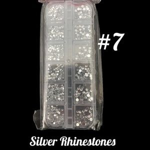 Silver Rhinestone Nail Art